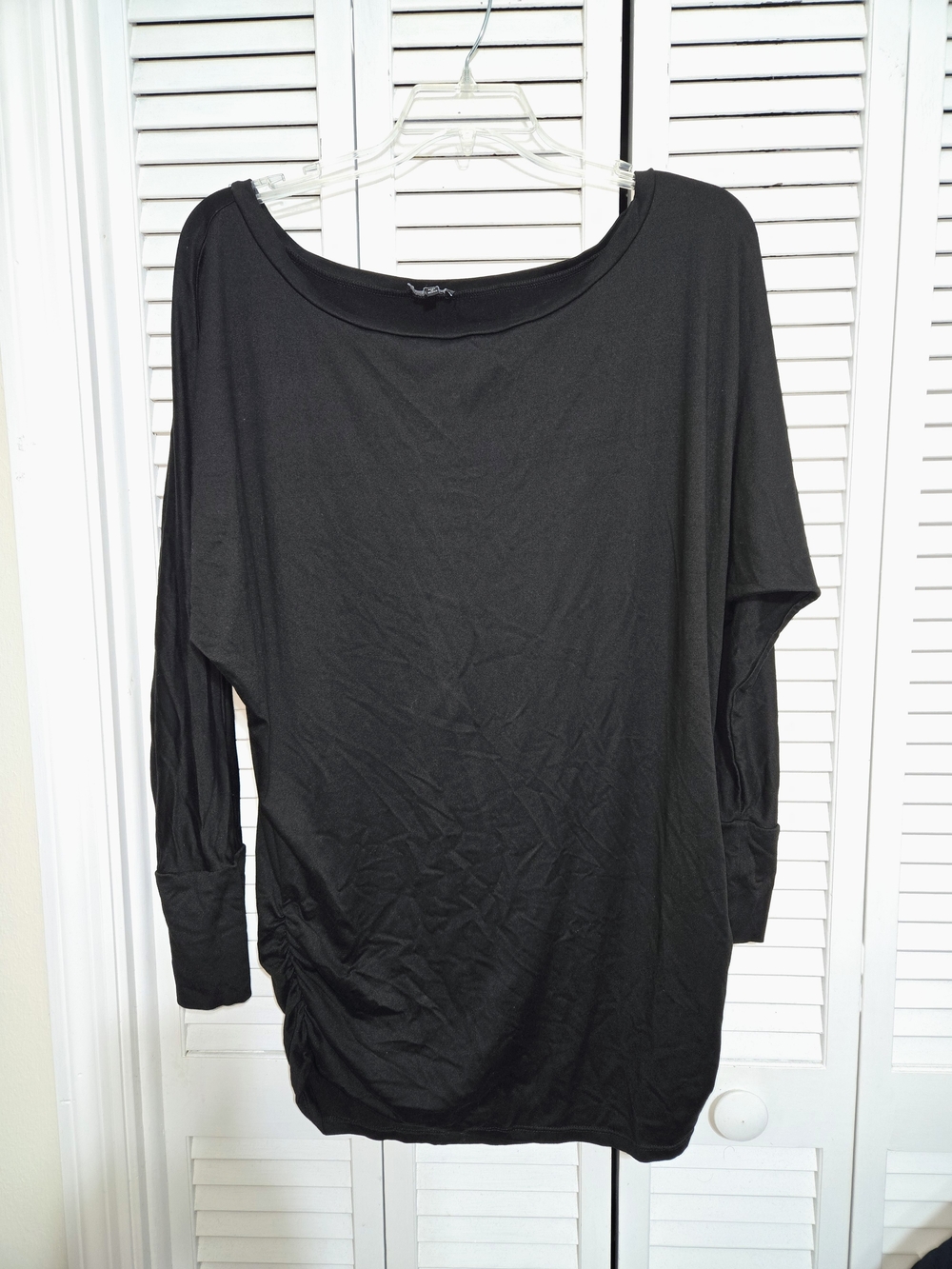 Fashion Nova Black Scoop Neck Dolman Sleeve Tunic